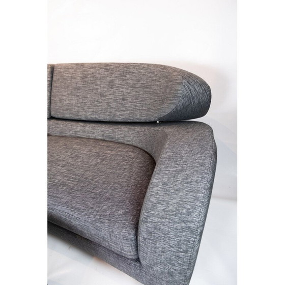 Image 1 of Vintage Two seater sofa of grey wool fabric with stool by the norwegian brand Brunstad