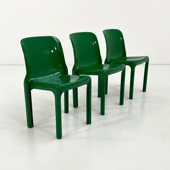 Grüner Selene Stuhl von Vico Magistretti für Artemide, 1970er – Esszimmerstühle, Plastic (photo 7 of 12)