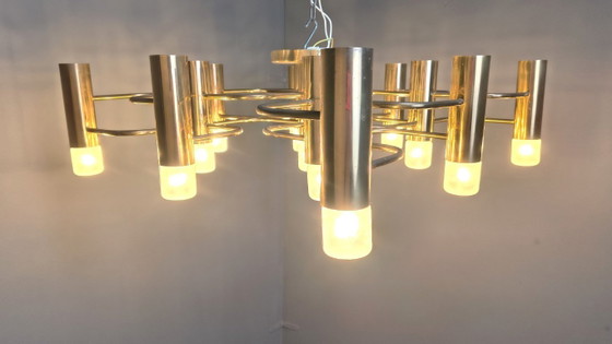 Image 1 of Lustre Sciolari du milieu du siècle avec 13 points lumineux