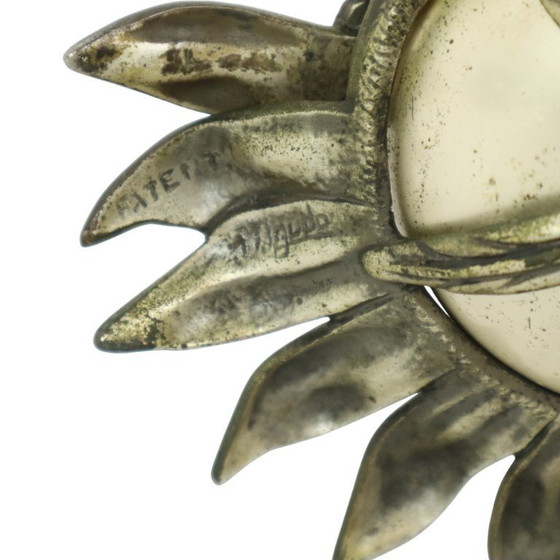 Image 1 of Grote Zonnebloem Asbak Verzilverd Brons S. Agudo