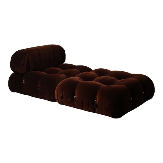 Image 1 of 2x Camaleonda sofa modules by Mario Bellini for B&B Italia in chocolate brown velvet, Italy, 1970s