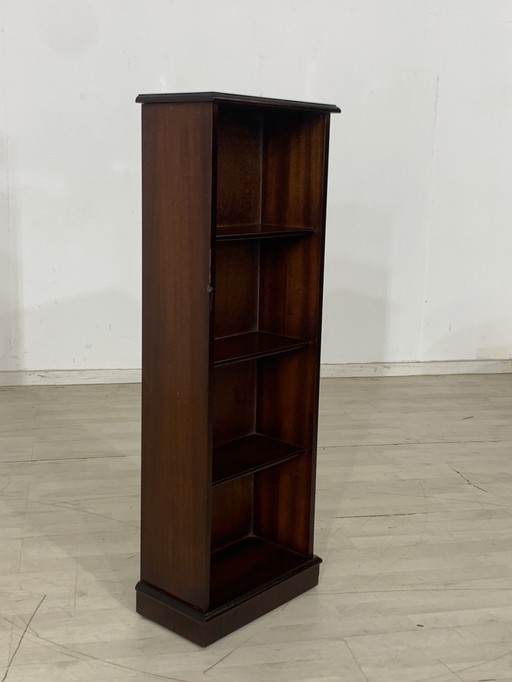 Narrow mahogany shelf bookcase cabinet living room cabinet vintage