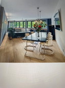 Leather armchairs plus Jan des Bouvrie dining table