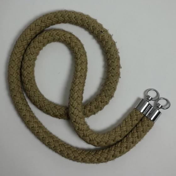 Coppia di Barriere a Corda Cromate Vintage con Cordone in Fibra Naturale Intrecciata, Europa, Anni '50-'60 (photo 4 of 20)