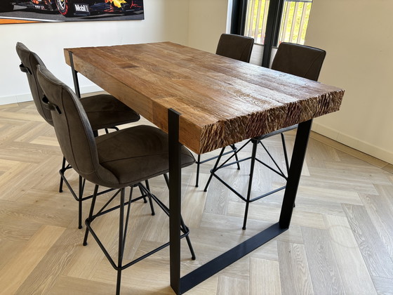 Image 1 of Teak bar table with 4 XOOON stools