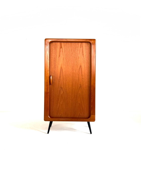 Vintage Deense  teakhouten highboard, Dyrlund ‘80, Wandkast, Bruin (foto 2 van 10)