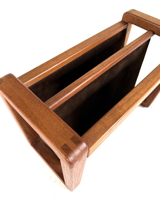 Image 1 of Vintage teak magazine basket, Salling stolefabrik, 1970s