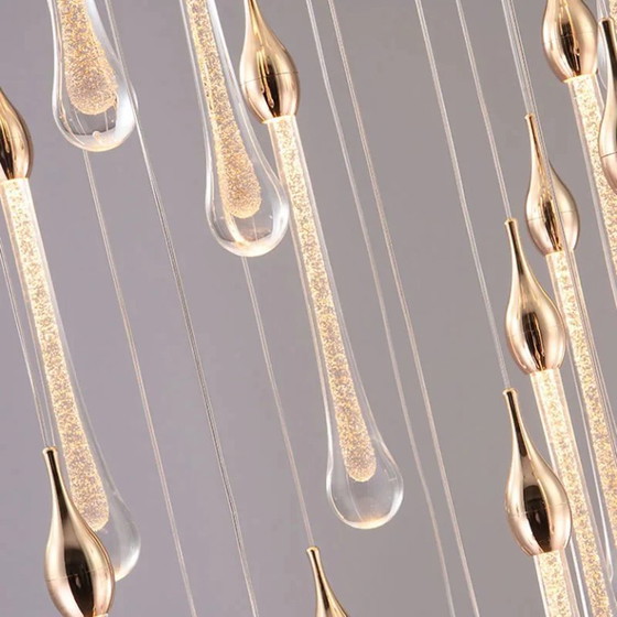 Image 1 of Gran Araña 13 Tea Drop en cristal de doble altura