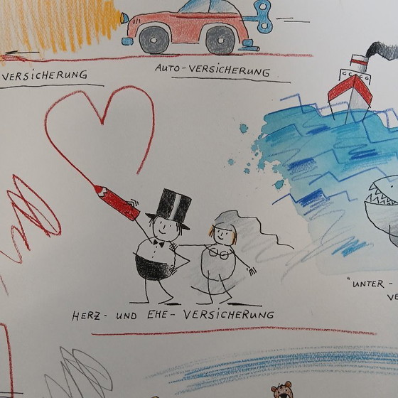 Image 1 of Schlote, Wilhelm - Assicurazioni - Disegno originale - firmato UNIKAT