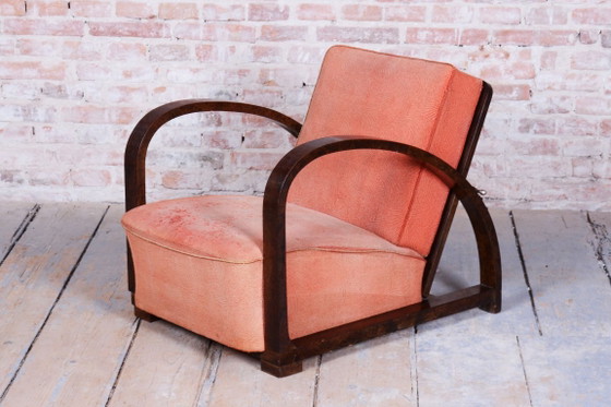 Sillón reclinable Art Déco restaurado, de J. Halabala, UP Závody, República Checa. Década de 1920. – Sillones (photo 4 of 11)