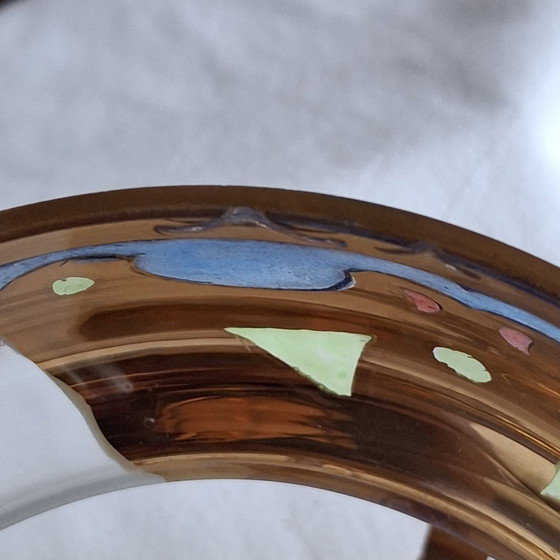 Antique Art Nouveau Stained Glass Bowl – Fritz Heckert, Decorative Objects (photo 6 of 9)