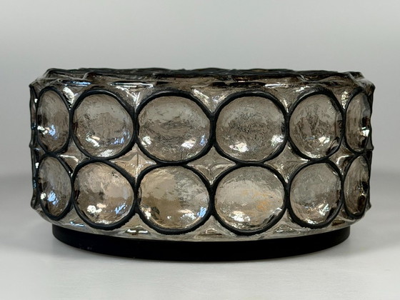 Image 1 of Lámpara de techo de los años 60/70, Plafoniere, Glashütte Limburg, Alemania, vidrio y metal.