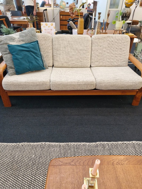 Image 1 of Vintage Danish design three-seater teak sofa 70s
