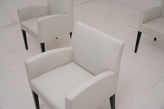 Image 1 of Wittmann Berlin Stühle 4 Stk. Leder weiss Stuhl Esszimmerstühle