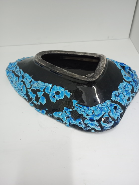 Image 1 of Grande ciotola turchese in lava vintage