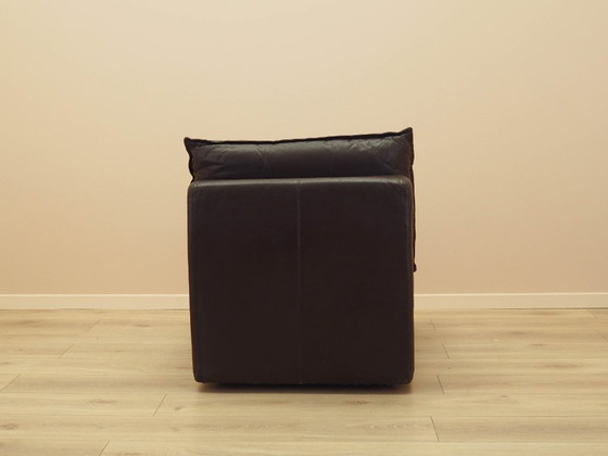 Image 1 of Fauteuil en cuir marron, design italien, années 1960, fabrication : Italie