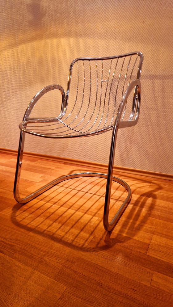 Image 1 of Gastone Rinaldi 4x Chrome Chairs