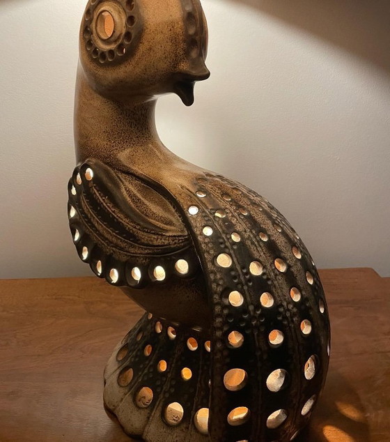 Image 1 of Zoomorphic stoneware lamp from the 1970s