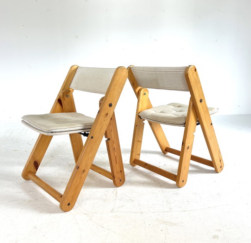 2 vintage 'Kon Tiki' folding chairs, Ikea '70s