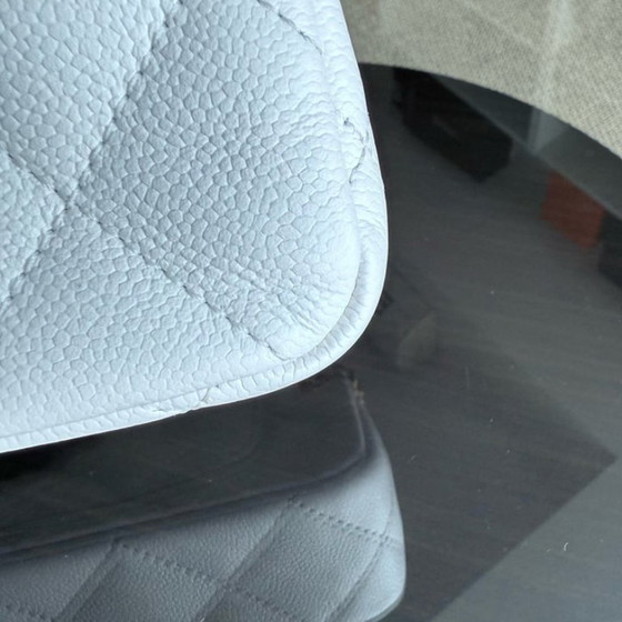 Image 1 of Chanel Flap Mini 21CM Sweetheart 23P - Caviar Quilted White Gold Hardware Microchip