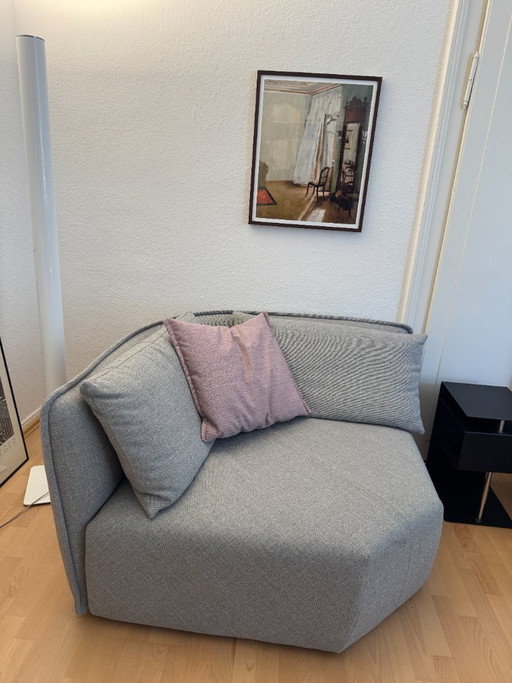 Canapé modulable Moroso Chamfer – Patricia Urquiola, 2 modules, Spring Grey