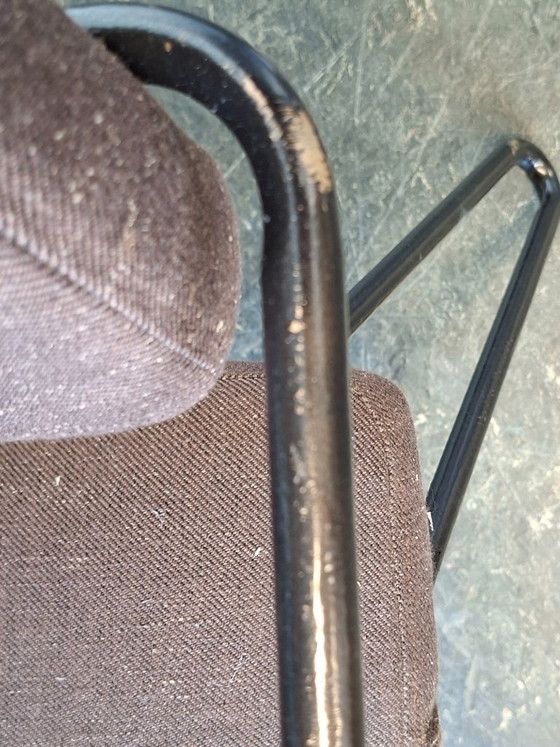 2x Retro Stühle, Sessel, Metall, Stoff, Schwarz (Foto 13 von 13)