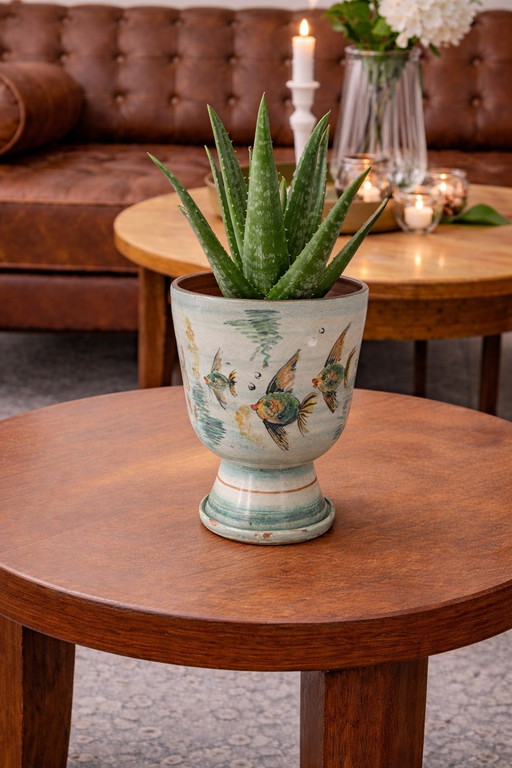 Rayon Albisola Cachepot, 1950s – Marine Artistic Ceramics – Italian Design