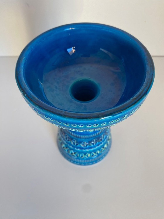 Image 1 of Candeliere firmato Bitossi Rimini Blue – Aldo Londi – Ceramiche italiane di metà secolo