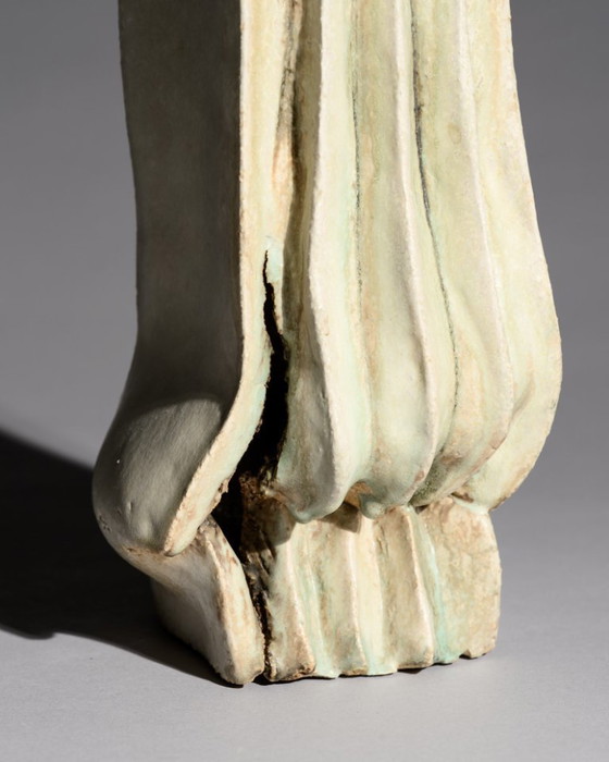 Image 1 of Uta Falter-Baumgarten Signed Studio Ceramic Brutalist Sculpture, Germany 1989 – Monumental Hand-Built Ceramic Object