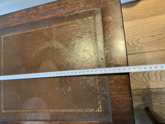 Image 1 of Classic nest of three side tables with leather top