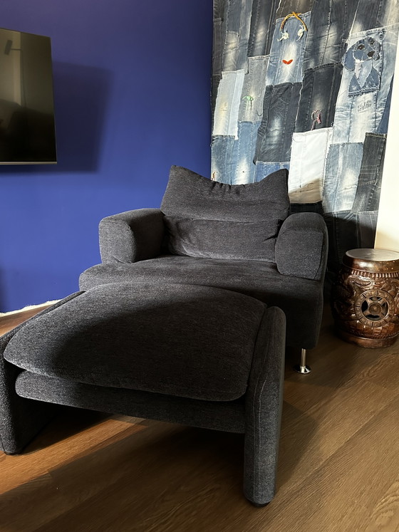 Image 1 of Cassina Italia Sessel / Zweisitzer-Sofa & Hocker