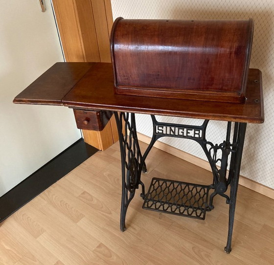 Máquina de coser antigua SINGER de pedal - Modelo 127K/27K "SPHINX" – Escocia, 1910 – Objetos decorativos (photo 3 of 14)