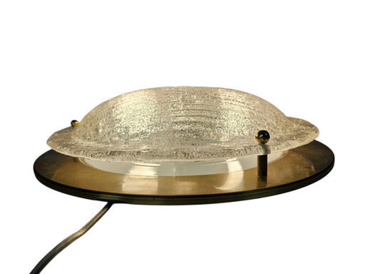 Hillebrand Leuchten - style Hollywood Regency - verre dépoli - laiton - années 80
