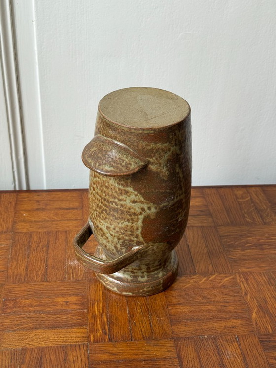 Vintage speckled enameled ceramic Vase (photo 8 of 9)