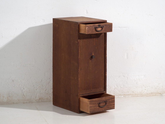 Antique Japanese Cedar Cabinet with Door and Drawers – Taishō / Early Showa Period (c. ) – Storage cabinet (photo 21 of 40)