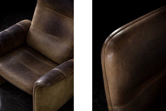 Image 1 of Originele vintage brutalistische DS-50 loungestoel van De Sede, bekleed met buffelleer, jaren 70.