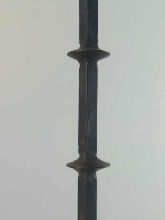 Image 1 of Vintage brutalistische, handgesmede metalen kandelaar