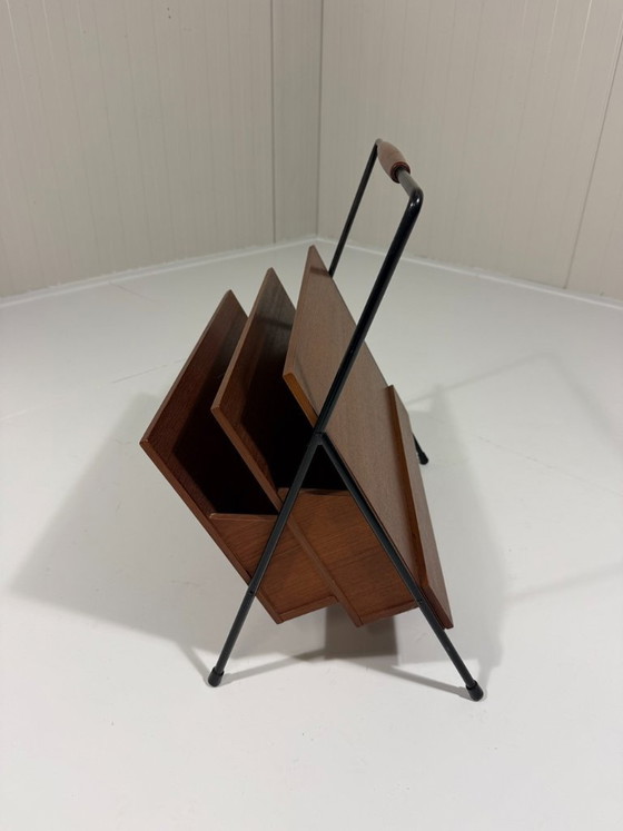 Teak Magazine Rack from the Sixties, Metal, Black (photo 6 of 11)