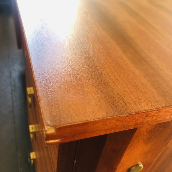 Image 1 of Skandinavischer Schreibtisch aus furniertem Holz mit Kufengestell