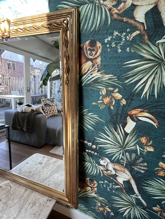 Image 1 of Authentieke Deknudt Wandspiegel (België) - Verguld - 122 cm