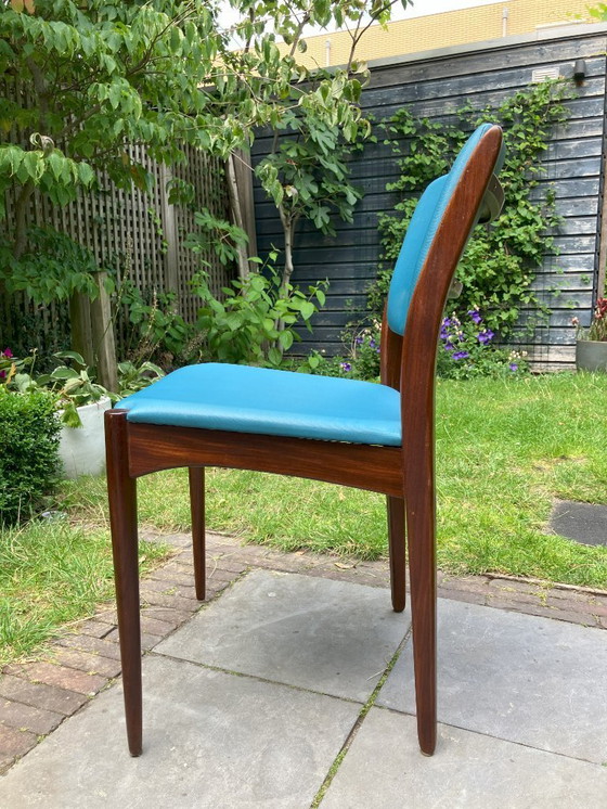 Image 1 of 4 vintage teak dining chairs 1960 Dutch factory