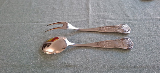 Image 1 of Luxe verzilverd bestek, Kings Pattern, Fleuron, Christofle