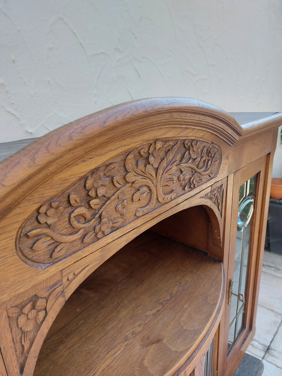 Image 1 of Vintage Eiken vitrinekast