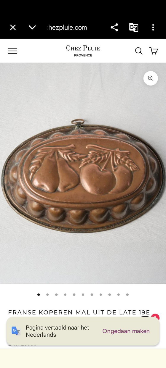 Image 1 of Antique 19th-century French copper baking mold