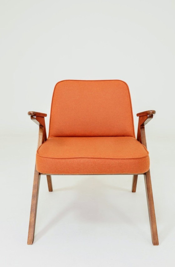 Image 1 of Vintage fauteuil natuurlijke wol Papaya oranje