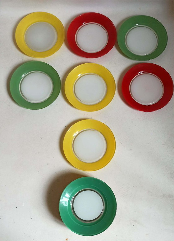 Image 1 of Juego de 14 platos llanos y hondos Duralex de la década de 1970