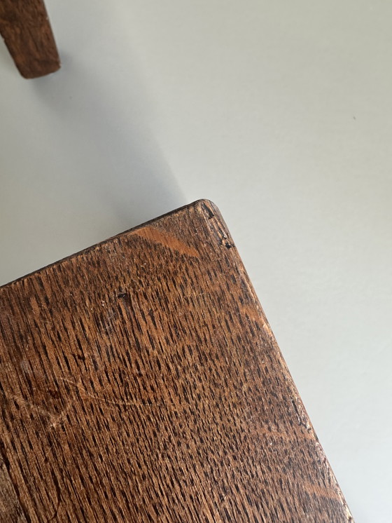 Image 1 of Tavolini ad incastro brutalisti vintage Mimi, set di tavolini laterali in rovere massello, stile retrò anni '70