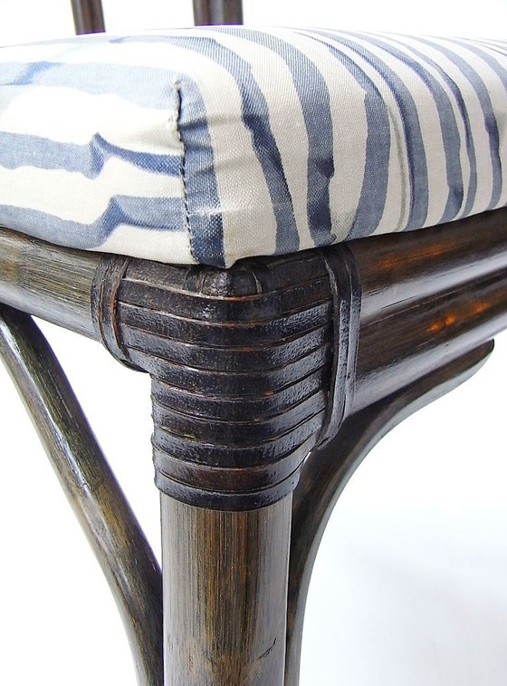 Image 1 of Eetkamerstoelen (6) gemaakt van rotan en bamboe door McGuire, VS, jaren 70