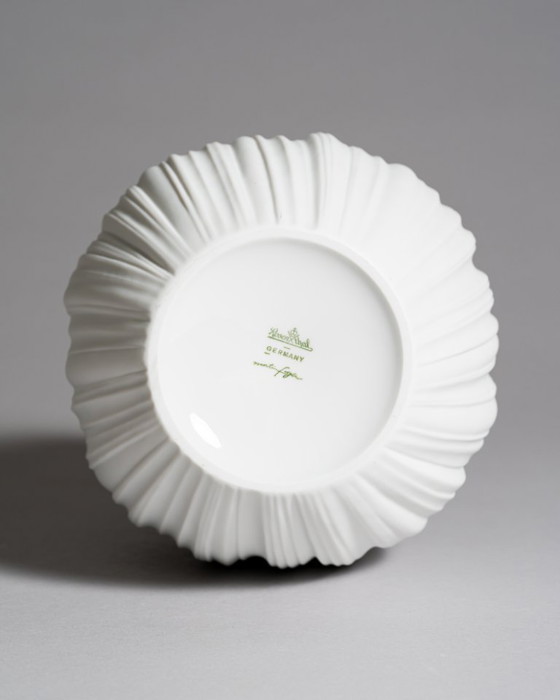Image 1 of Martin Freyer para Rosenthal "Plissée" Bisque Porcelain Vase Duo, Alemania 1968