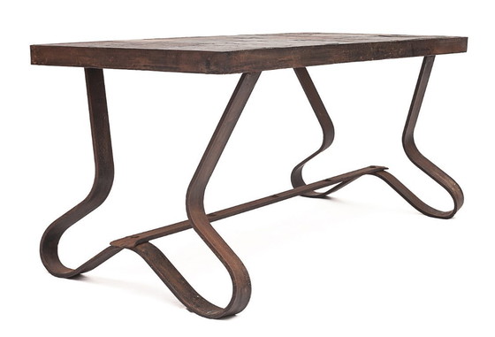 Image 1 of Brutalist coffee table by Adnet
